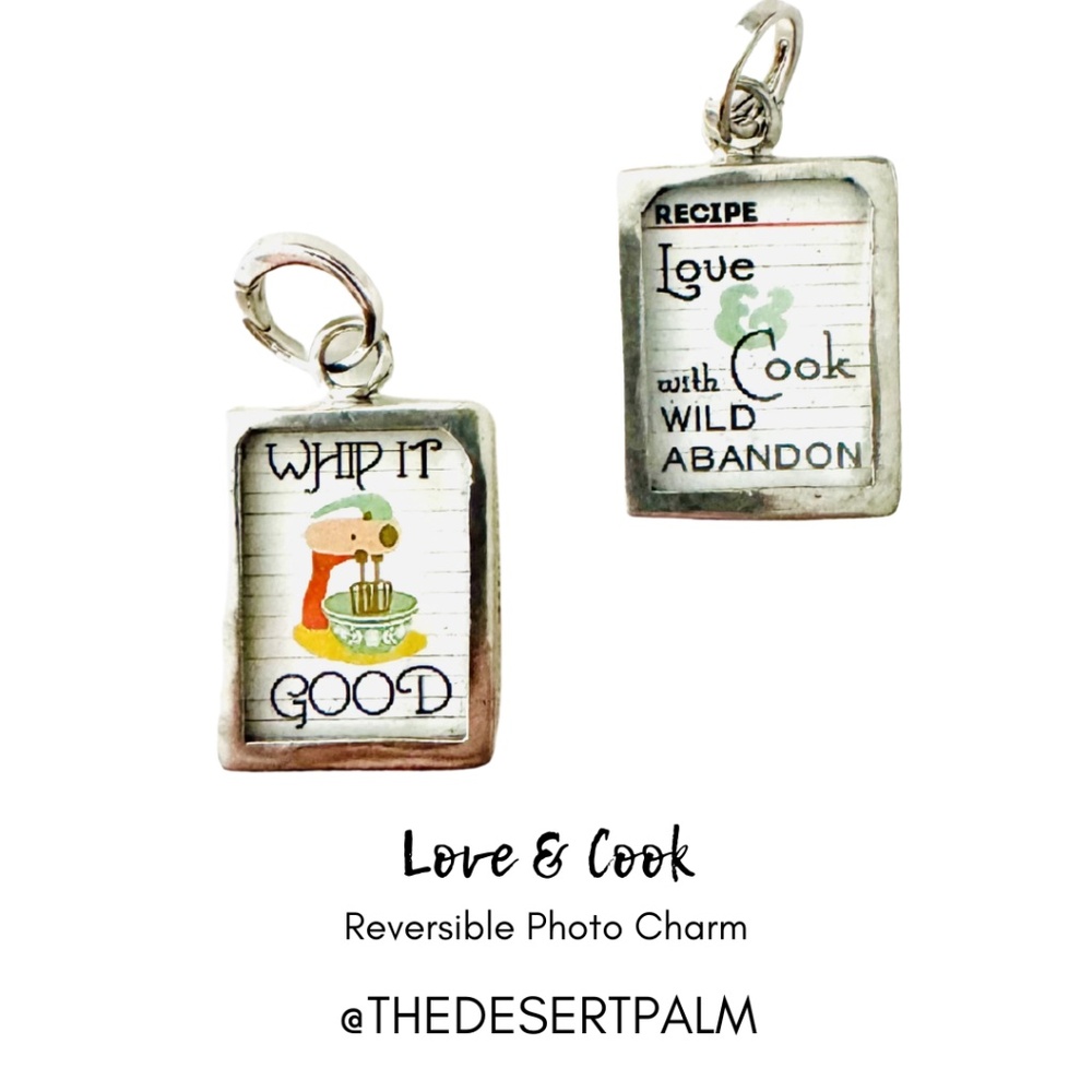 Love & Cook Reversible Charm | Whimsical Kitchen-Inspired Pendant
